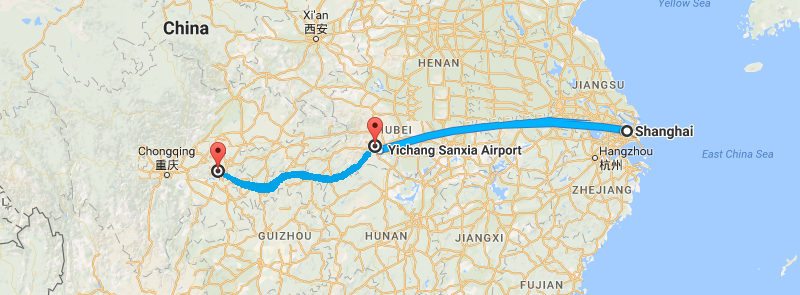 7 Days Shanghai Essence & Yangtze Cruise Map