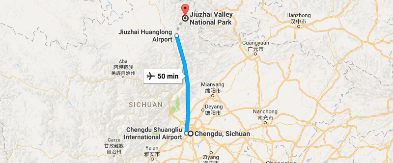 6 Days Chengdu & Jiuzhaigou In-depth Tour Map