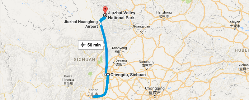 7 Days Sichuan Discovery Tour  Map