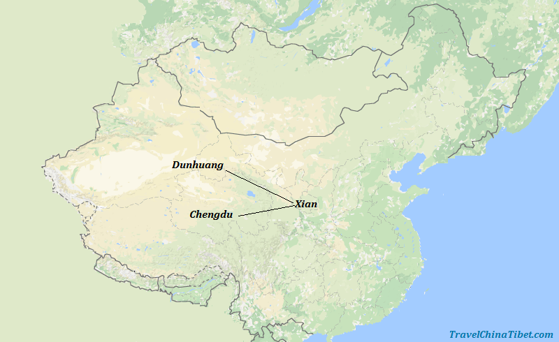8 Days Silk Road Tour with Chengdu Panda  Map