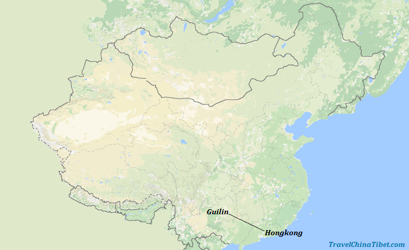5 Days Guilin Tour from Hongkong Map