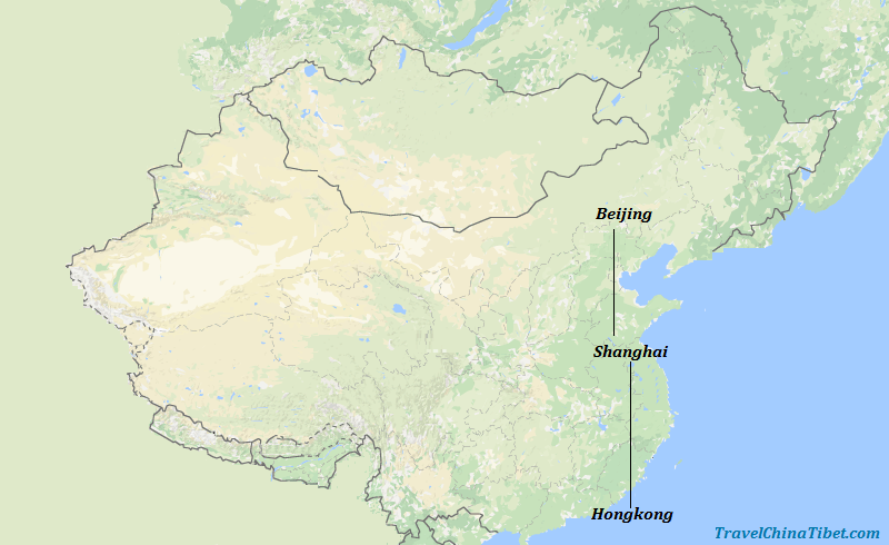 8 Days Vibrant & Ancient China Tour from Hong Kong Map