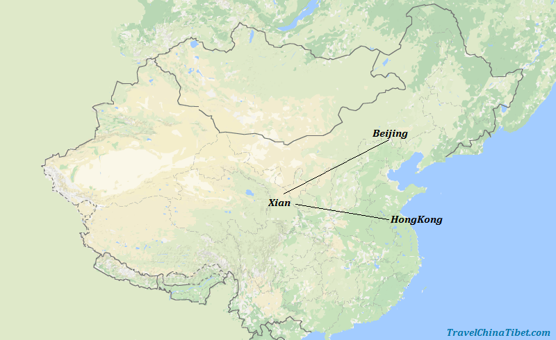 8 Days Hong Kong & Xian & Beijing Essence Tour  Map
