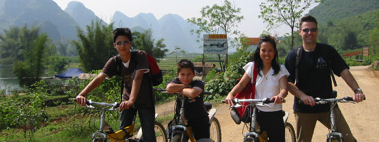 Cycling through beautiful scenery of China