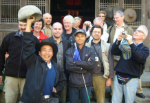 Bruce and clients visiting farmer's house at Yangshuo