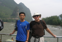 Bruce and client on Li River Cruise