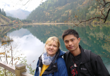 Bruce and Galina at Jiuzhaigou National Park