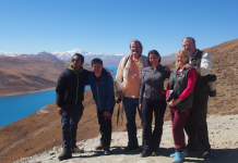Bruce and cilents at Yamdrok Lake, Tibet